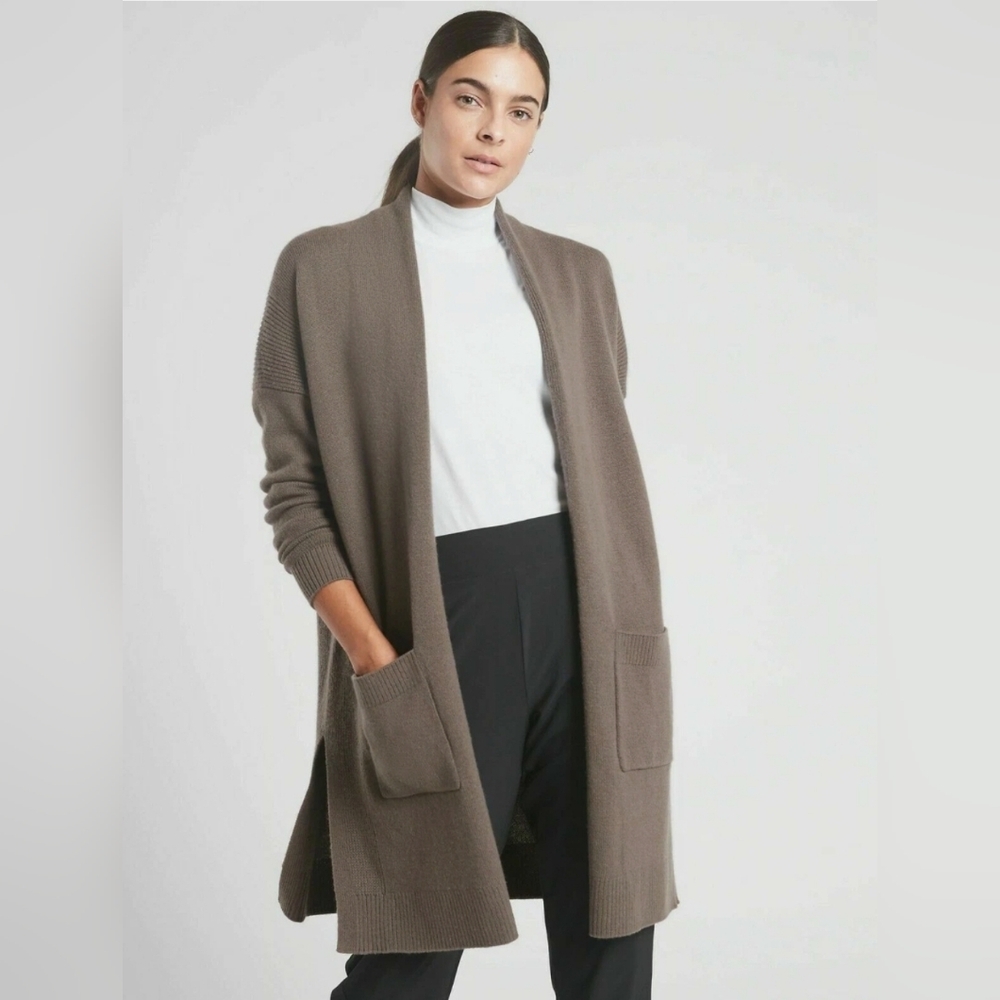 Athleta Spirit Wool Cashmere tunic Cardigan- L